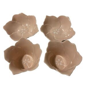 Partylite Candle Holder Votive Pink Flower Petals Tea Light 4 pieces